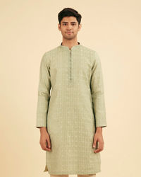 Manyavar Men Elegant Light Mid Green Kurta Pajama