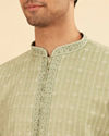 Manyavar Men Elegant Light Mid Green Kurta Pajama