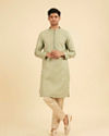 Manyavar Men Elegant Light Mid Green Kurta Pajama