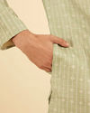 Manyavar Men Elegant Light Mid Green Kurta Pajama
