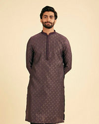 Manyavar Men Majestic Purple Brocade Kurta Pajama