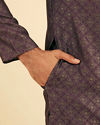 Manyavar Men Majestic Purple Brocade Kurta Pajama