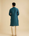 Manyavar Men Traditional Teal Blue Kurta Pajama