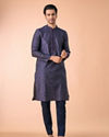 Manyavar Men Dark Blue Kurta Pajama Enchantment