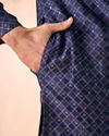 Manyavar Men Dark Blue Kurta Pajama Enchantment