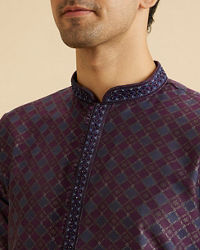 Manyavar Men Purple Splendour Kurta Pajama