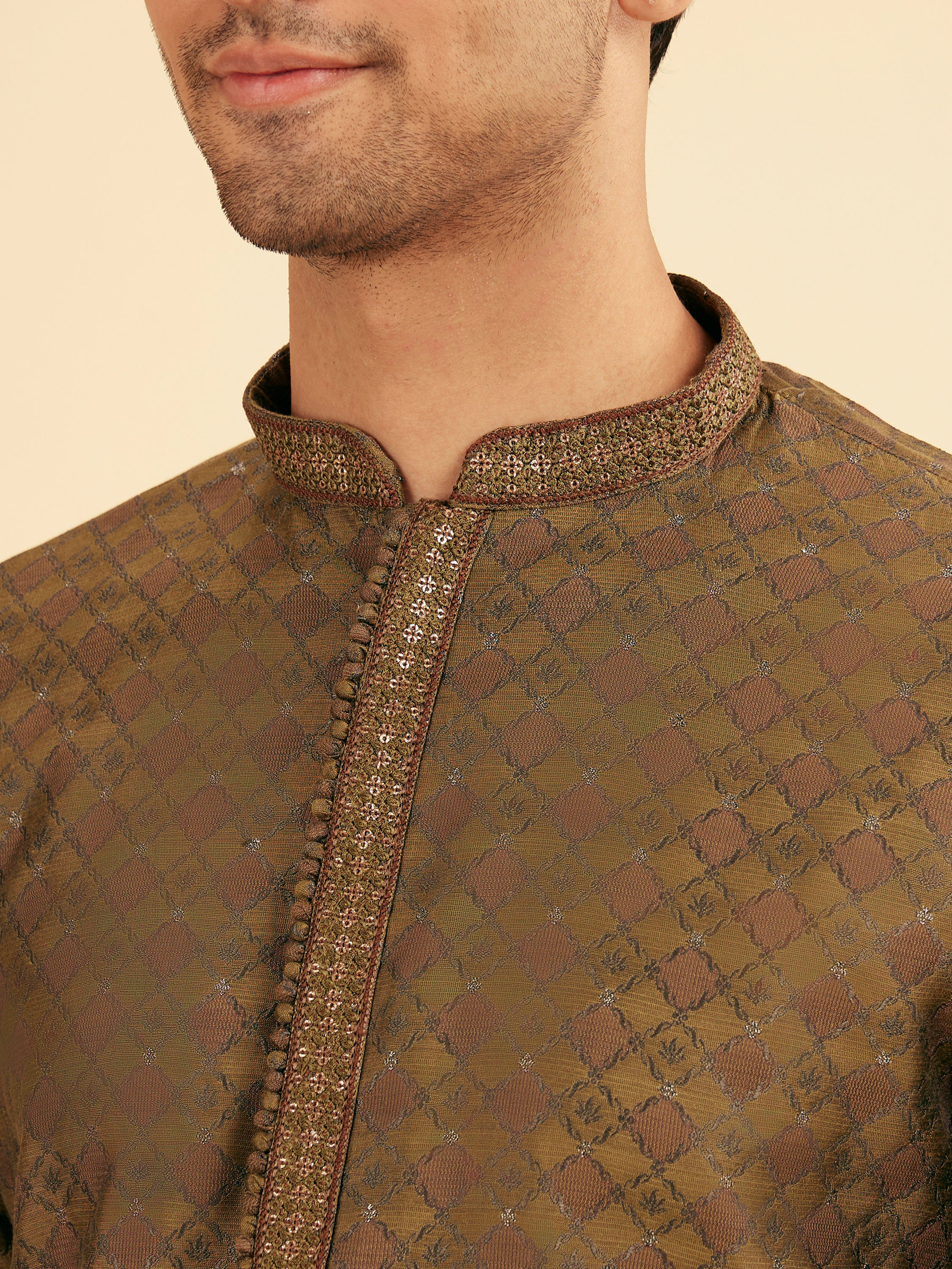 Manyavar Men Emerald Elegance Kurta Pajama