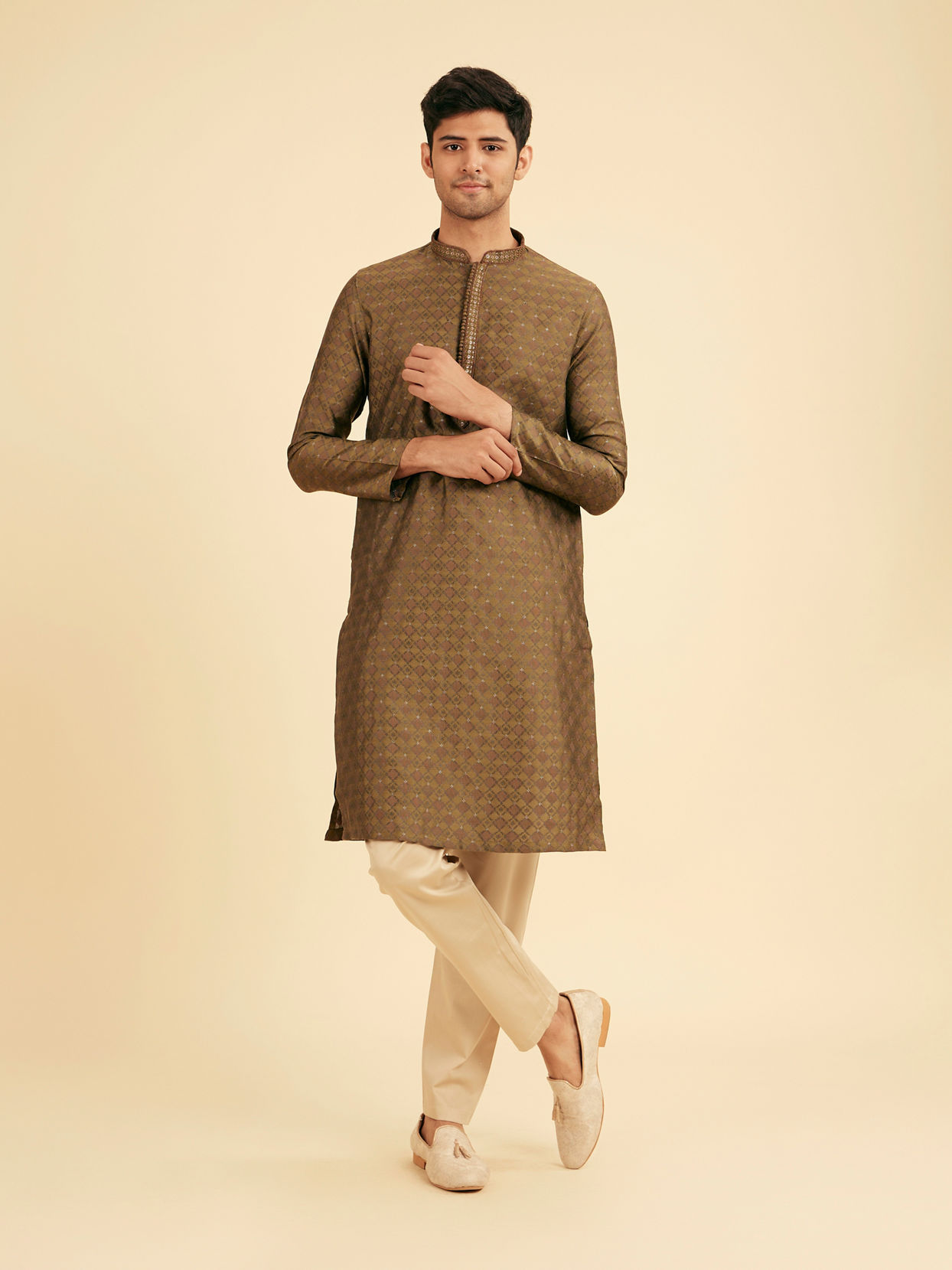 Manyavar Men Emerald Elegance Kurta Pajama