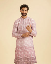 Manyavar Men Pink Glow Festive Cotton Kurta Pajama