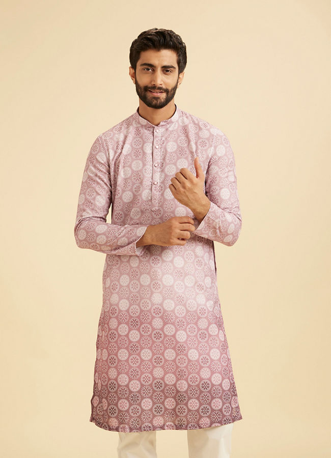 Manyavar Men Pink Glow Festive Cotton Kurta Pajama