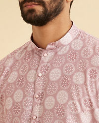 Manyavar Men Pink Glow Festive Cotton Kurta Pajama