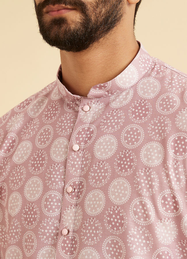 Manyavar Men Pink Glow Festive Cotton Kurta Pajama