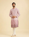 Manyavar Men Pink Glow Festive Cotton Kurta Pajama