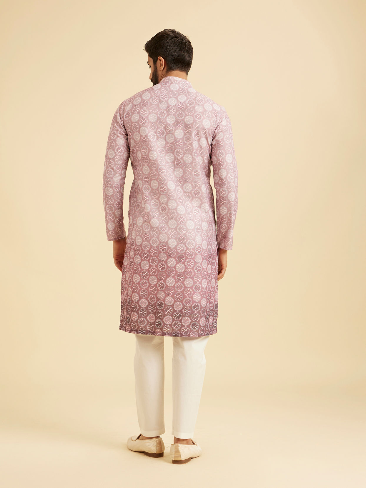 Manyavar Men Pink Glow Festive Cotton Kurta Pajama