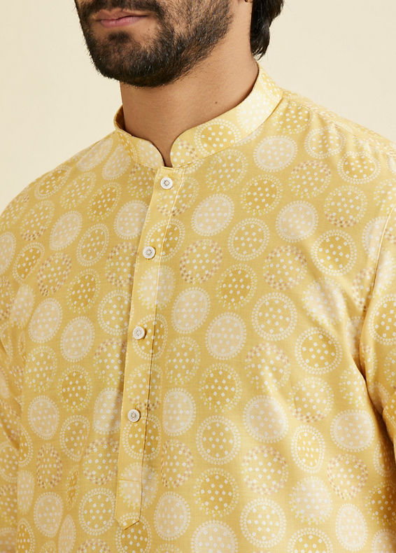 Manyavar Men Sunshine Radiance Yellow Kurta Pajama