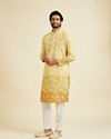 Manyavar Men Sunshine Radiance Yellow Kurta Pajama