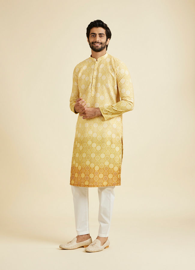 Manyavar Men Sunshine Radiance Yellow Kurta Pajama