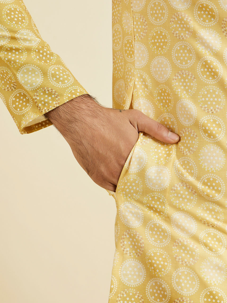 Manyavar Men Sunshine Radiance Yellow Kurta Pajama