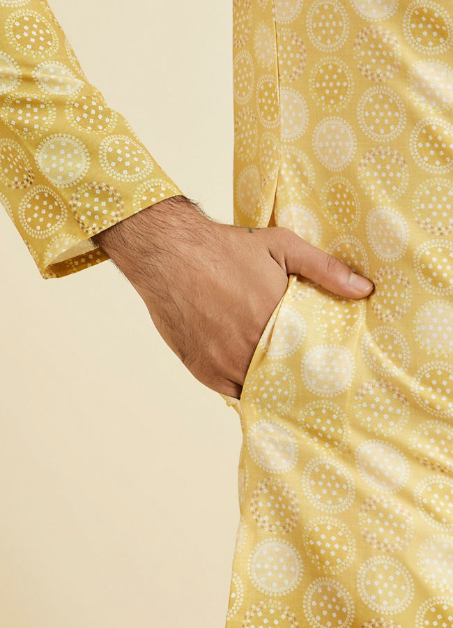 Manyavar Men Sunshine Radiance Yellow Kurta Pajama