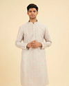 Manyavar Men Light Grey Elegance Kurta Pajama