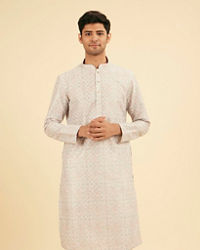 Manyavar Men Light Grey Elegance Kurta Pajama