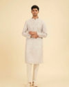 Manyavar Men Light Grey Elegance Kurta Pajama