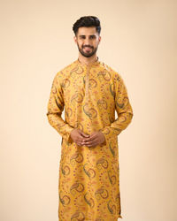 Manyavar Men Sunset Mustard Elegance Kurta Pajama