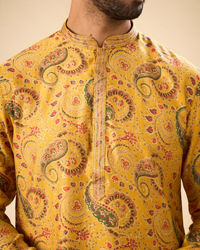 Manyavar Men Sunset Mustard Elegance Kurta Pajama