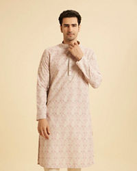 Manyavar Men Dusty Pink Festive Kurta Pajama