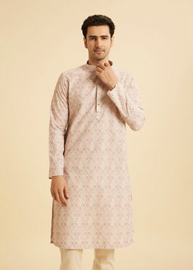 Manyavar Men Dusty Pink Festive Kurta Pajama