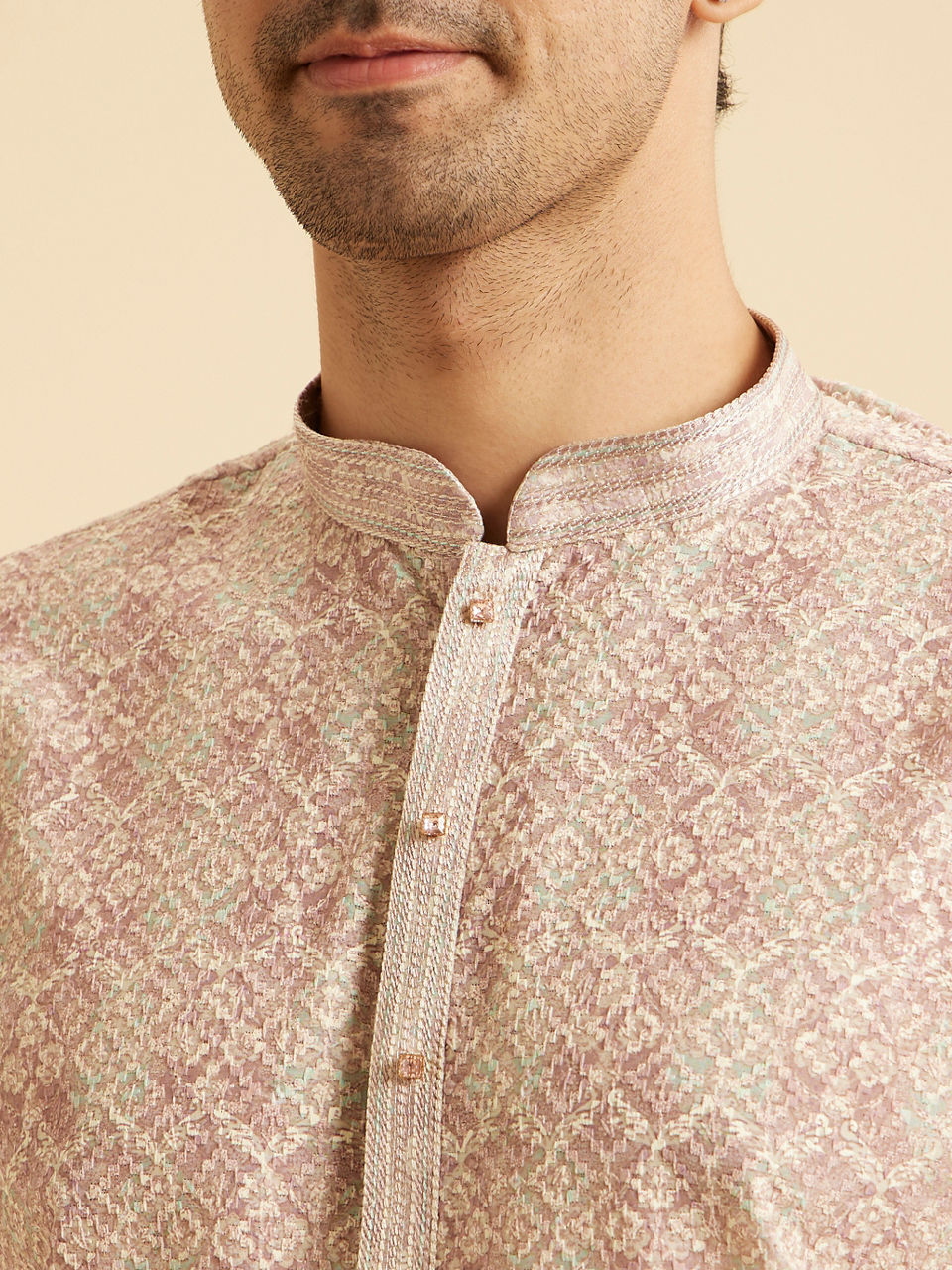 Manyavar Men Dusty Pink Festive Kurta Pajama