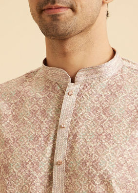 Manyavar Men Dusty Pink Festive Kurta Pajama