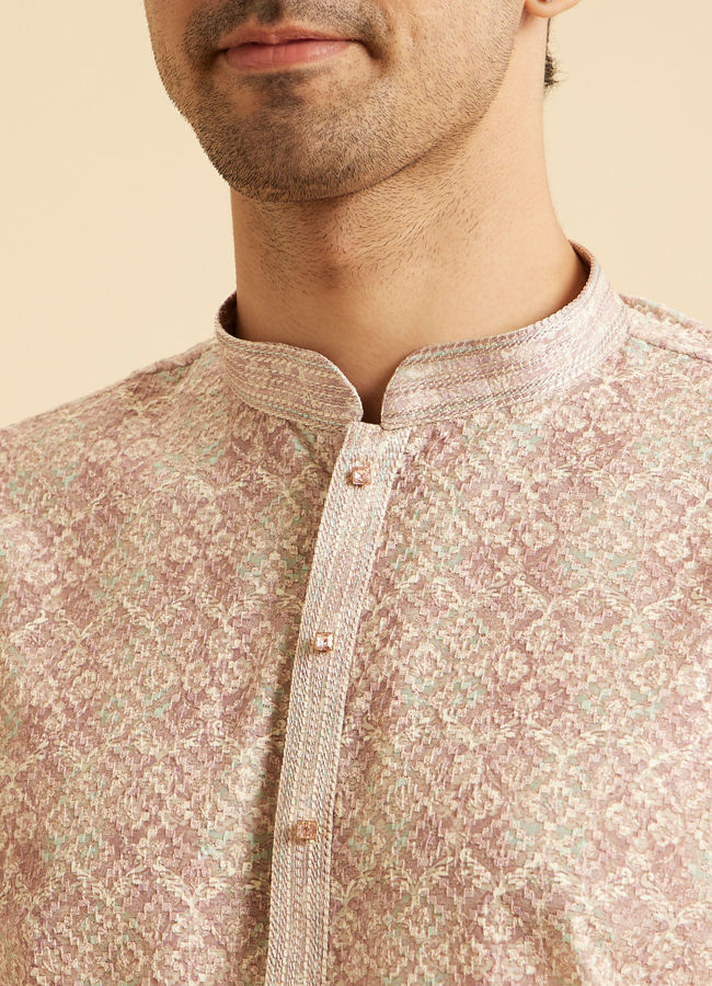 Manyavar Men Dusty Pink Festive Kurta Pajama