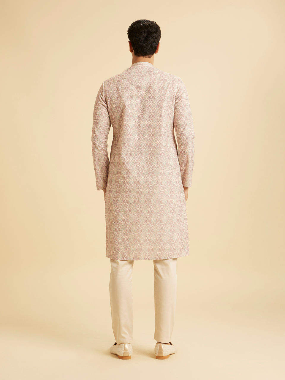 Manyavar Men Dusty Pink Festive Kurta Pajama
