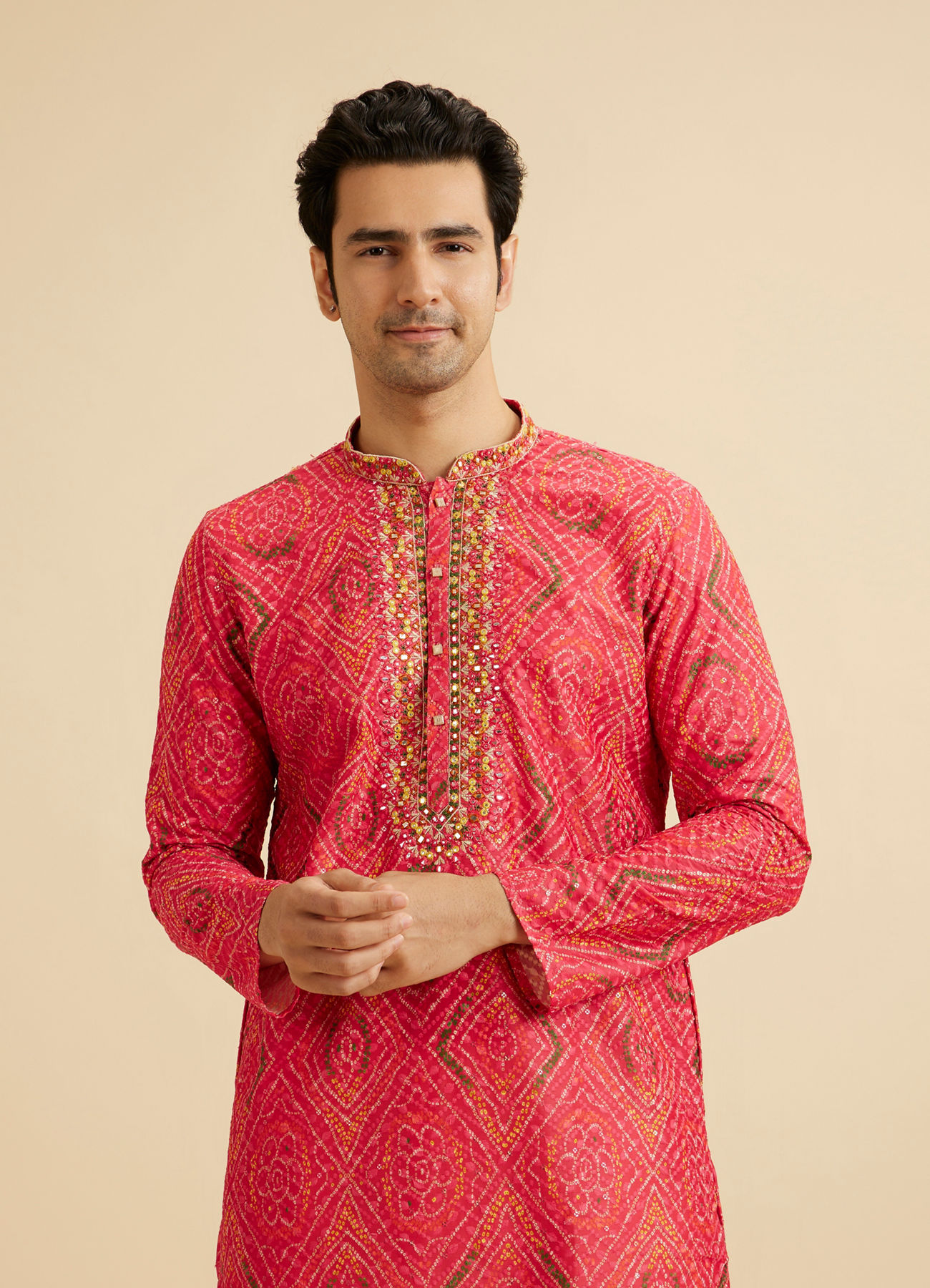 Manyavar Men Coral Elegance Kurta Pajama