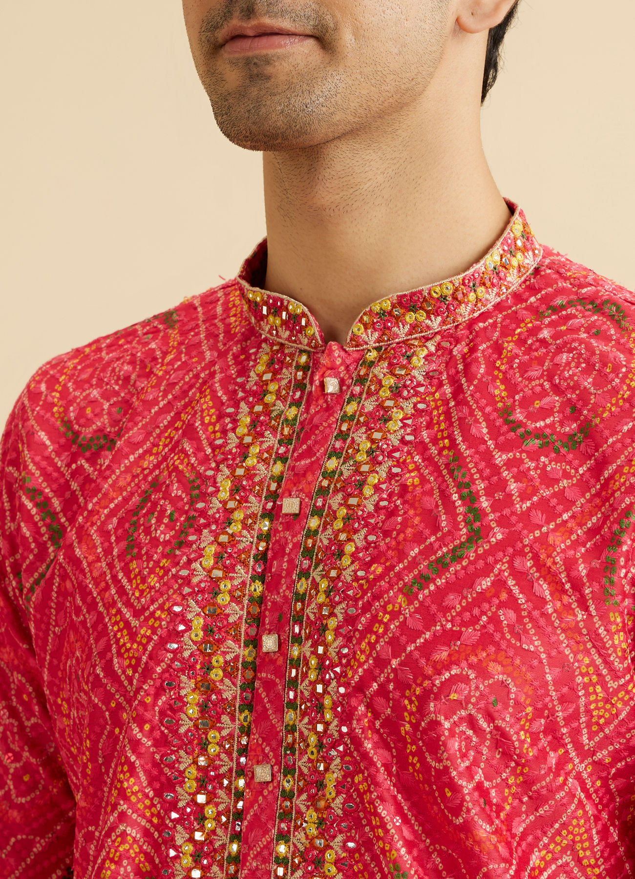 Manyavar Men Coral Elegance Kurta Pajama