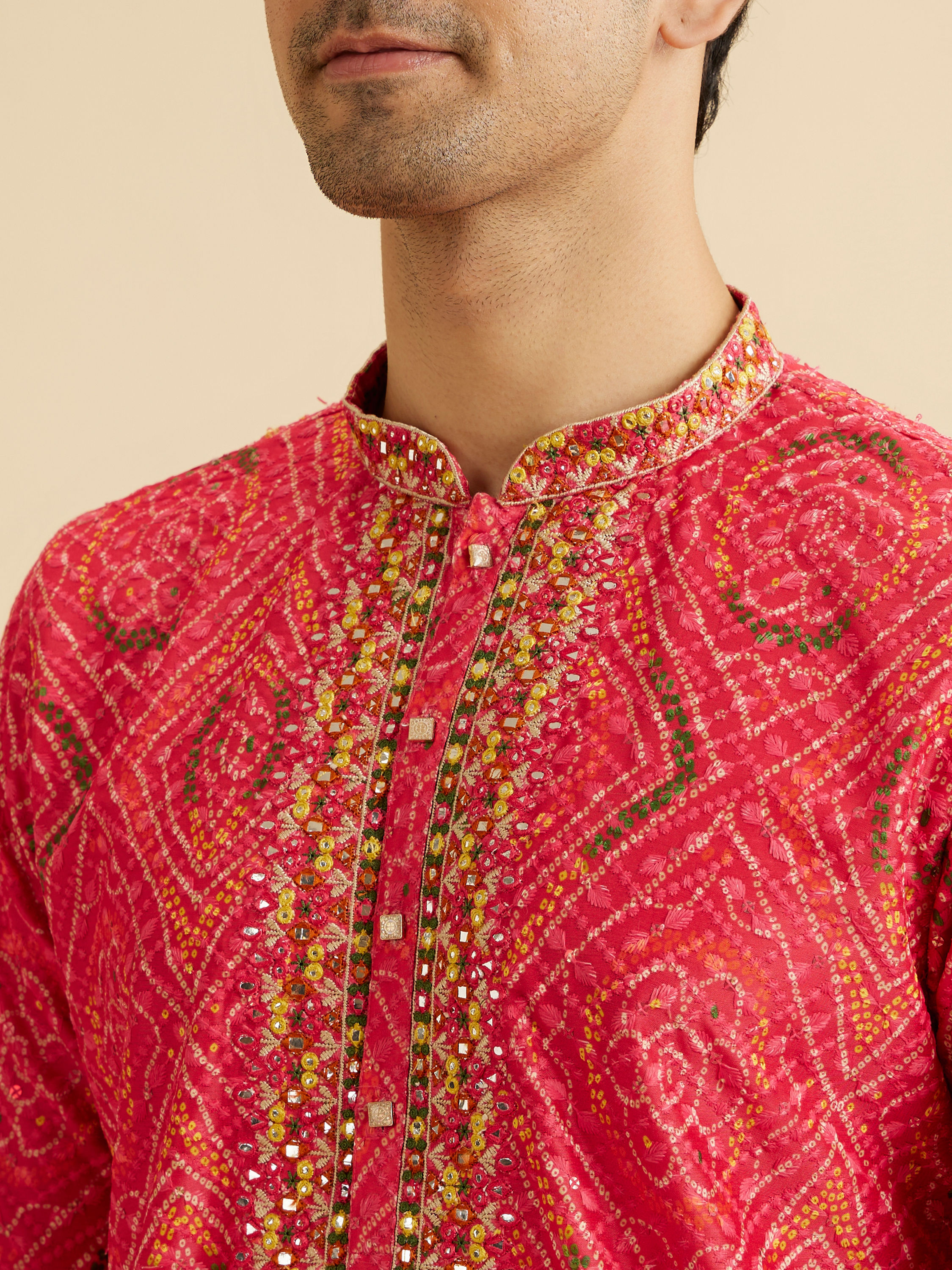 Manyavar Men Coral Elegance Kurta Pajama