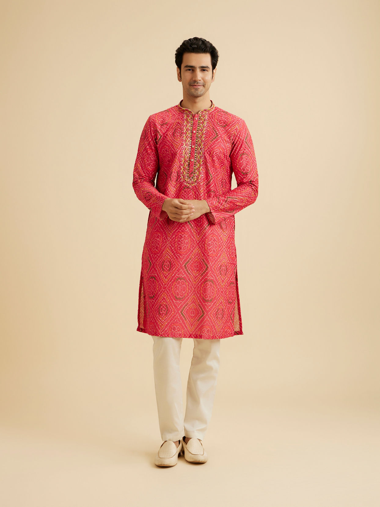 Manyavar Men Coral Elegance Kurta Pajama