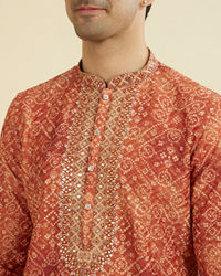 Manyavar Men Rust Radiance Kurta Pajama