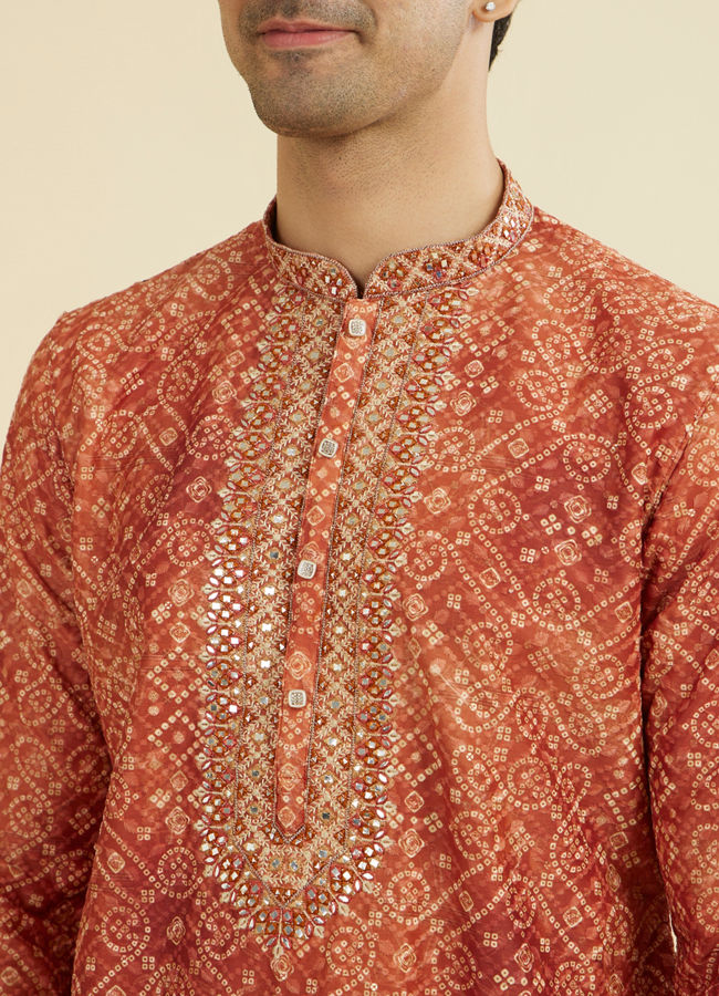 Manyavar Men Rust Radiance Kurta Pajama