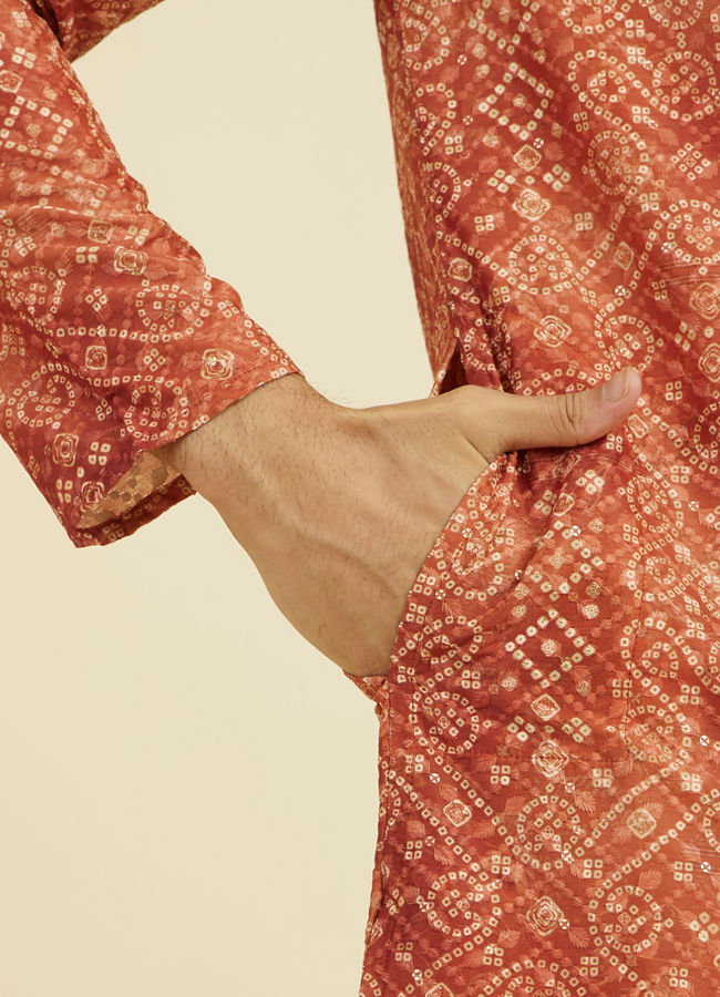 Manyavar Men Rust Radiance Kurta Pajama