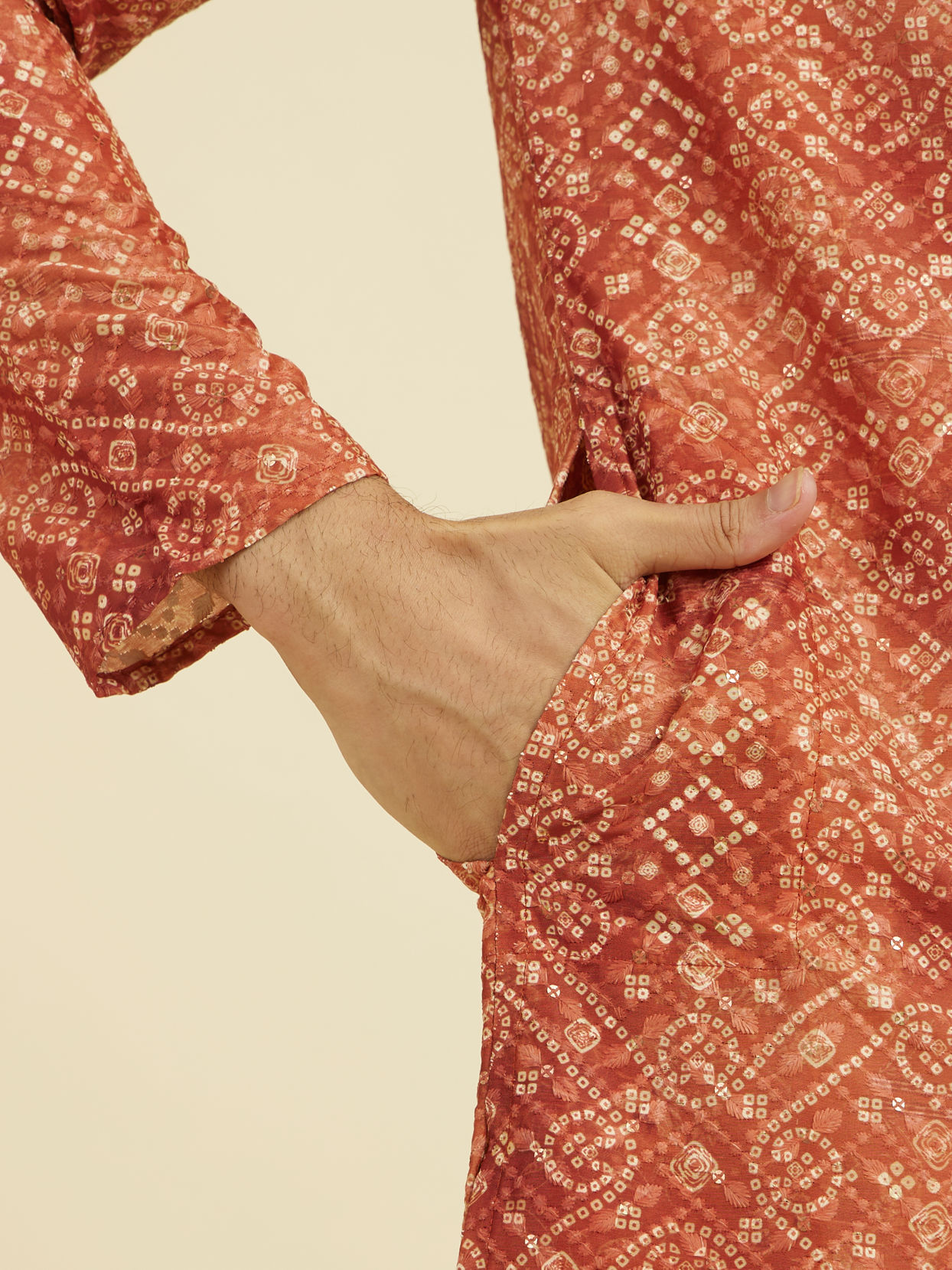 Manyavar Men Rust Radiance Kurta Pajama