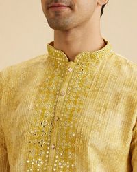 Manyavar Men Radiant Mustard Kurta Pajama Set