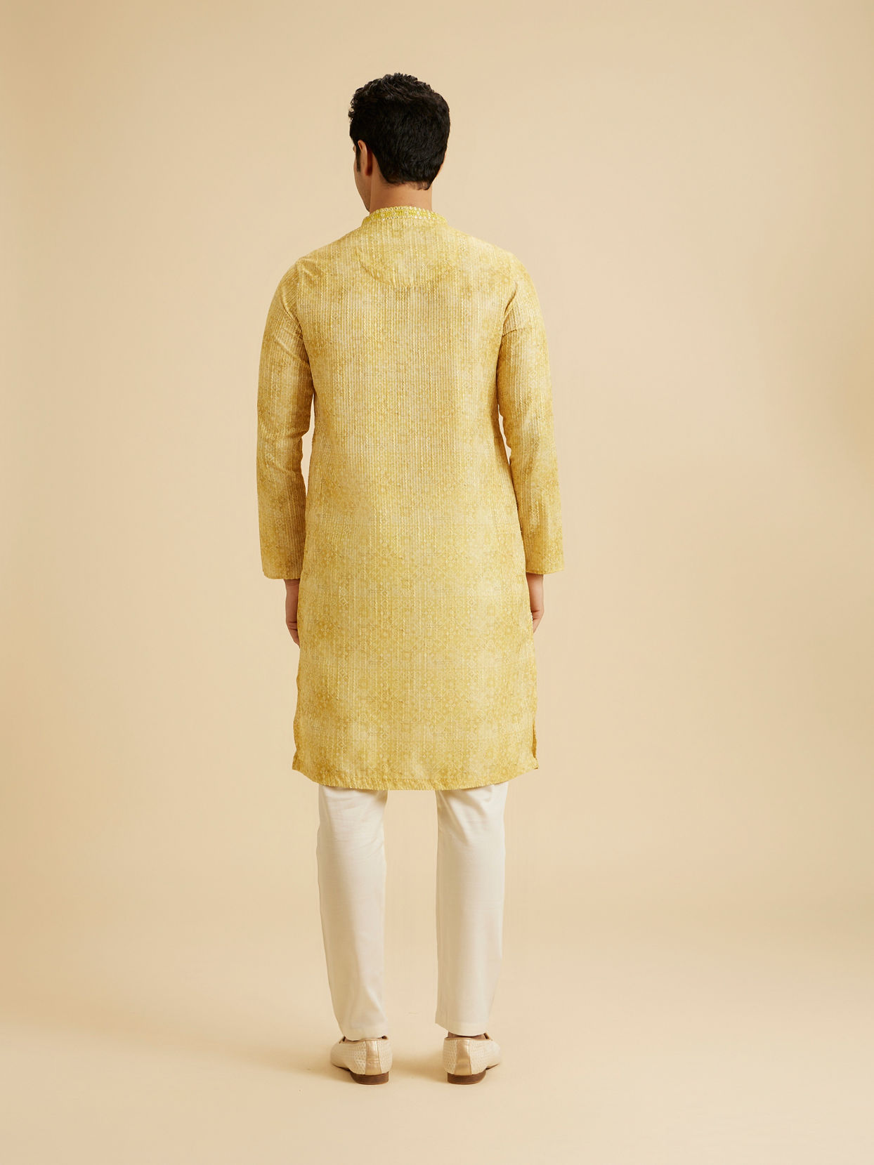 Manyavar Men Radiant Mustard Kurta Pajama Set
