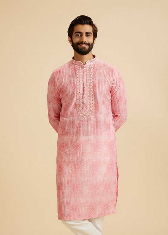 Manyavar Men Cherry Blossom Elegance Kurta Pajama