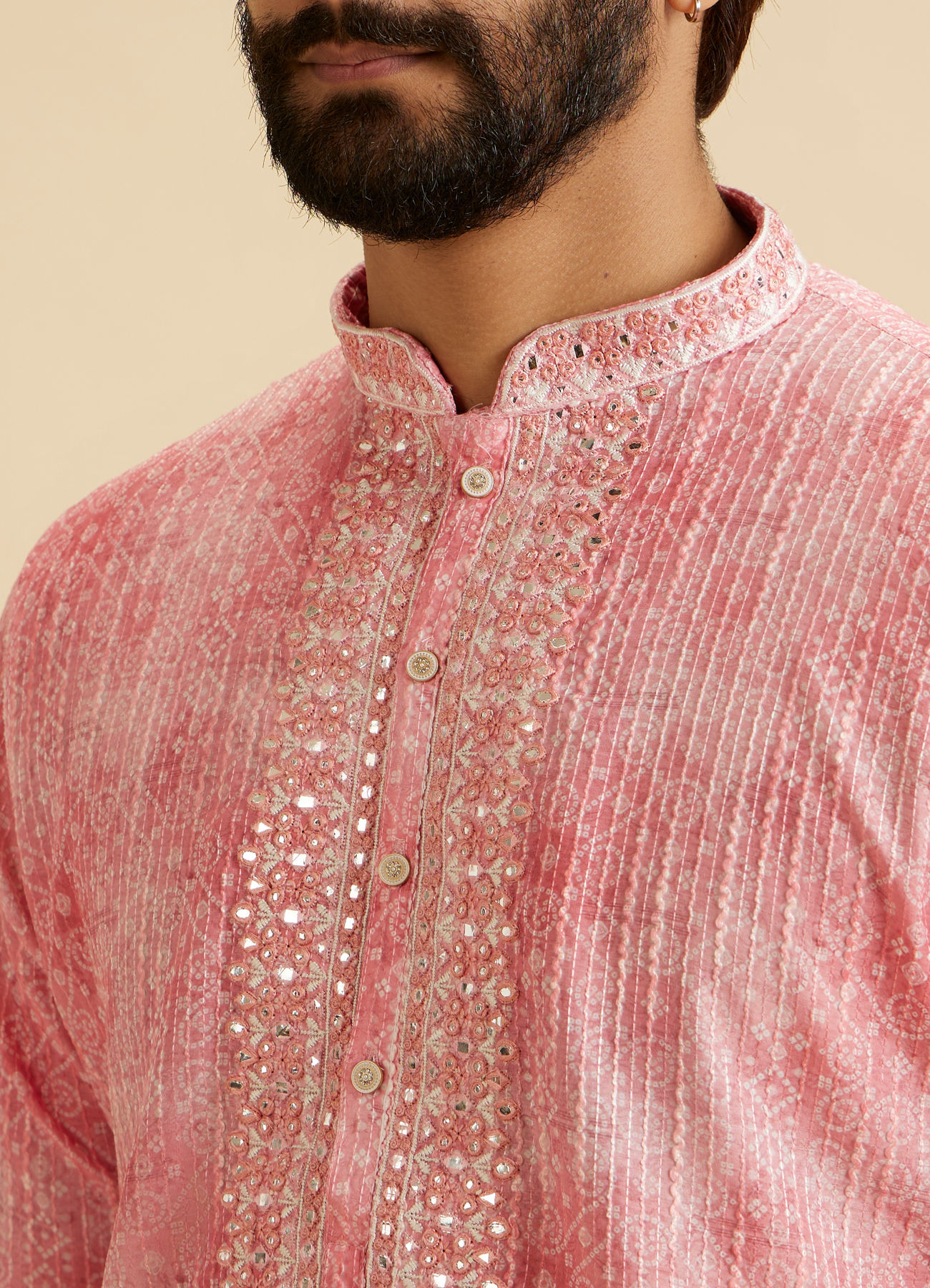 Manyavar Men Cherry Blossom Elegance Kurta Pajama