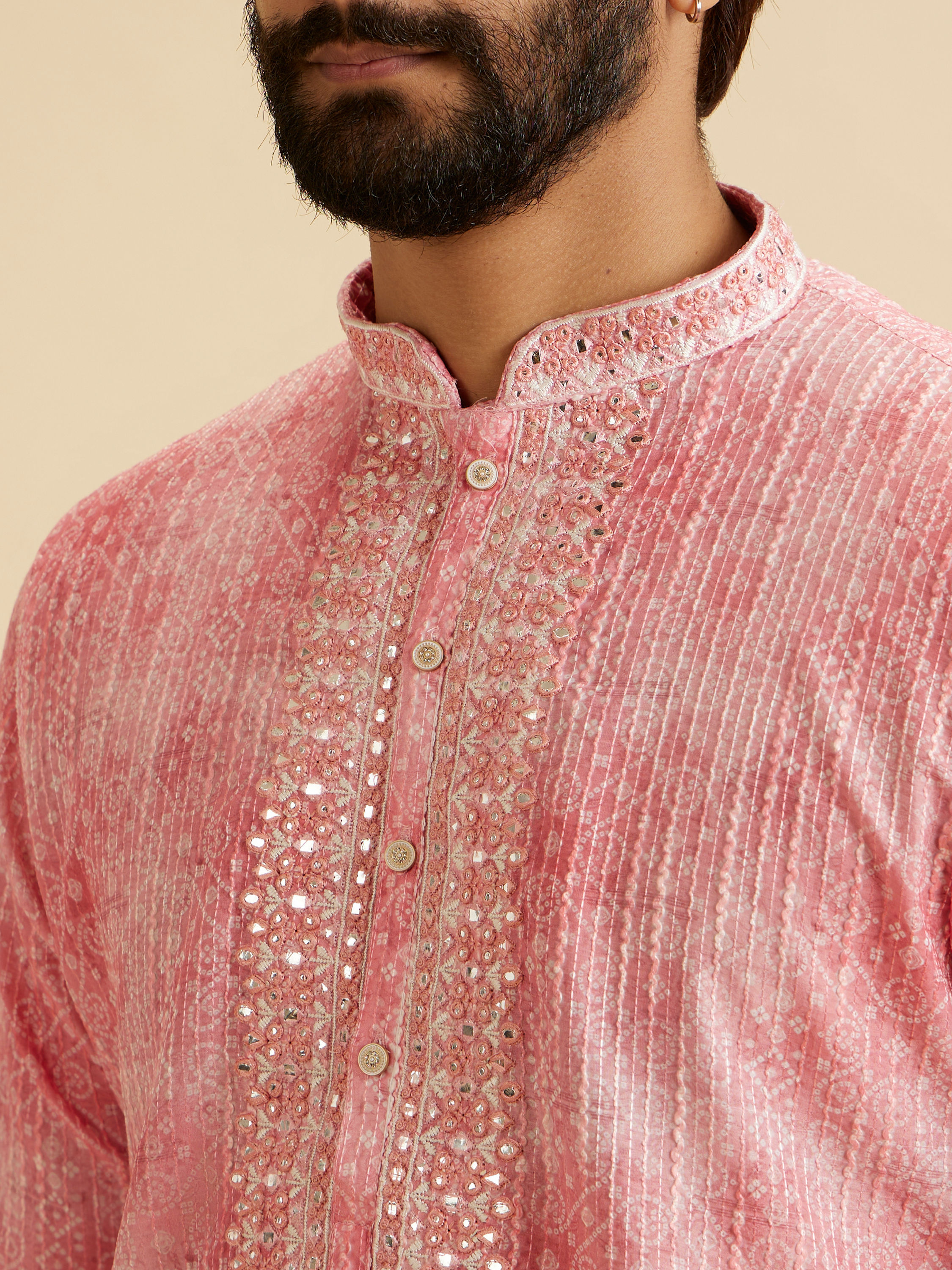 Manyavar Men Cherry Blossom Elegance Kurta Pajama
