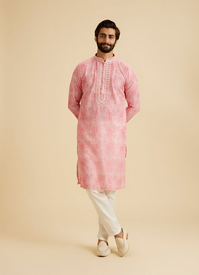 Manyavar Men Cherry Blossom Elegance Kurta Pajama