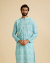 Manyavar Men Light Blue Splendor Kurta Pajama