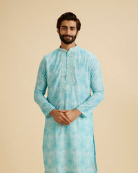 Manyavar Men Light Blue Splendor Kurta Pajama